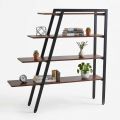 Kệ sách trang trí A2-SHELF gỗ cao su khung sắt KTT68107