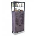 Tủ kệ giày dép cửa lật 69x33x180cm gỗ cao su chân sắt KG68137
