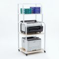 Kệ máy in di động 65x55x140cm gỗ cao su khung sắt KMI68013