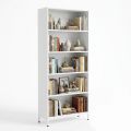 Kệ sách 5 tầng APEX 80x30x183cm gỗ cao su chân sắt KS68386