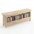 Ghế băng dài kết hợp giá để sách 120x28x45cm gỗ cao su GBD022