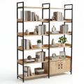 Kệ tủ trang trí 140x34x180cm gỗ cao su chân sắt KTT68121