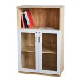 Tủ hồ sơ 3 tầng cửa kính có khóa 80x40x126cm gỗ cao su THS68033
