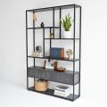 Kệ trang trí có ngăn kéo 120x38x180cm  gỗ cao su khung sắt KTB68074