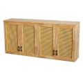 Tủ bếp trên 4 cánh gỗ cao su cửa lưới 160x35x75cm TBT68004