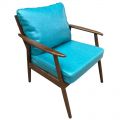 Ghế sofa đơn khung gỗ nệm xanh dương GSD68047