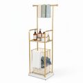 Kệ để đồ phòng tắm có móc treo và giỏ đựng KPT68010