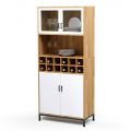 Tủ phòng ăn kết hợp tủ rượu gỗ cao su chân sắt TPA011