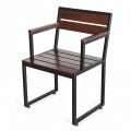 Ghế đơn có tay vịn gỗ cao su khung sắt GCF123
