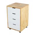 Tủ di động 4 ngăn kéo gỗ tự nhiên TCN68034