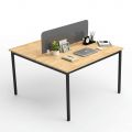 Bàn làm việc cụm 2 gỗ tự nhiên hệ OMA HBOM007