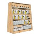 Kệ Gỗ Cao Su trưng bày mỹ phẩm hai bên - TK035