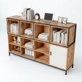 Kệ trang tris 160x35x100cm gỗ cao su KTB68224