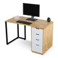 Bàn học kết hợp chân tủ 1 bên 120x60cm gỗ cao su BD68031