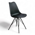 GBC68007 - Ghế bàn cao lưng nhựa ABS chân sắt màu đen