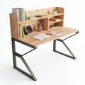 Bàn chữ K liền kệ 140x70cm gỗ cao su FD68077