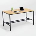 Bàn họp đứng 180x90cm gỗ cao su chân sắt lắp ráp hệ Minimal HBMN038