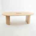 Bàn họp hình Oval 240x120cm gỗ cao su BH68011