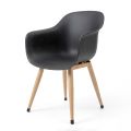 Ghế Eames nhựa đúc chân sắt sơn giả gỗ ST3049