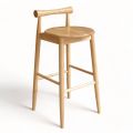 Ghế bar mặt tròn gỗ cao su GBSK011