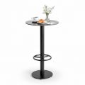 Bàn bar tròn 60cm có gác chân mặt ceramic BB026