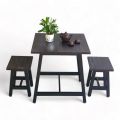 Combo bộ bàn cafe chữ nhật 70x70cm và 2 ghế đôn gỗ CBCF282