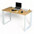 Bàn làm việc có nắp hộp điện 120x60cm gỗ cao su chân sắt lắp ráp hệ Trian HBTA023