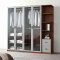 Hệ tủ quần áo 200x55x200cm gỗ cao su cửa kính TQA68049