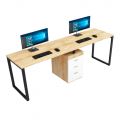 Bàn cụm 2 chỗ có tủ 240x60cm gỗ cao su hệ Rectang HBRT094
