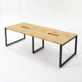 Bàn họp 240x100cm gỗ cao su chân sắt hệ Rectang HBRT096