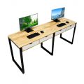Cụm bàn 2 người có ngăn tủ 220x60cm gỗ cao su hệ Rectang HBRT097