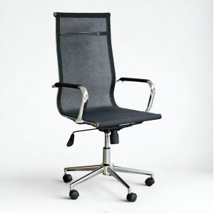 Ghế xoay 360 độ lưng lưới màu đen, 1 cần điều khiển HOM1007-04