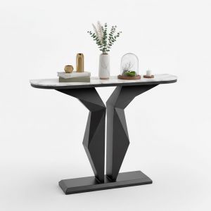 Bàn console 120x30x85cm mặt đá ceramic chân sắt CST091