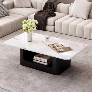 Bàn sofa chữ nhật 120x60x45cm mặt đá ceramic TT68295