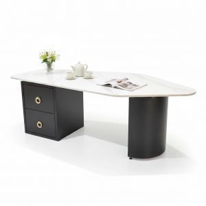 Bàn sofa có ngăn kéo 120x58cm mặt đá ceramic chân sắt TT68301