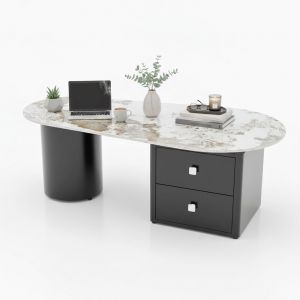 Bàn sofa có ngăn kéo 120x60cm mặt đá ceramic chân sắt  TT68302