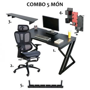 Combo bàn Gaming 140x70cm và ghế công thái học CBG68030 Combo bàn Gaming 140x70cm và ghế công thái học CBG68030