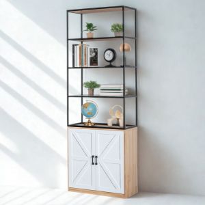 Kệ trang trí 80x30x220cm gỗ cao su KTB68199