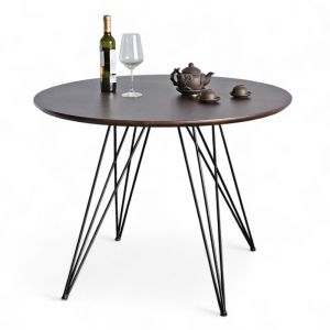 Bàn ăn tròn 1m gỗ tràm chân sắt Hairpin BA68202