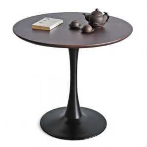 Bàn cafe tròn 80cm gỗ tràm chân sắt Tulip CFD68233