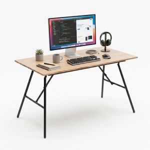 Bàn làm việc gấp gọn 140x70cm ván otim phủ veneer sồi SPD68227