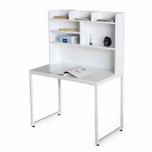 Bàn học liền giá sách 100x60x145cm gỗ cao su FD68068