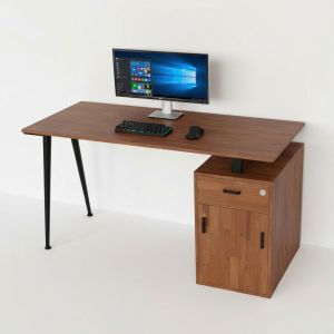 Bàn làm việc gác tủ 140x60cm gỗ cao su hệ CONE HBCO066 Bàn làm việc gác tủ 140x60cm gỗ cao su hệ CONE HBCO066