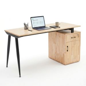 Bàn làm việc gác tủ 140x60cm gỗ cao su hệ CONE HBCO066