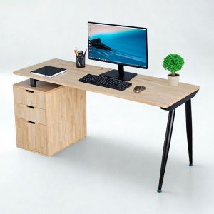 Bàn làm việc gác tủ 160x60cm gỗ cao su hệ CONE HBCO065 Bàn làm việc gác tủ 160x60cm gỗ cao su hệ CONE HBCO065