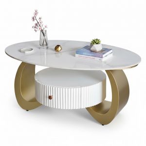 Bàn sofa hình Ellipse 100x60cm đá ceramic TT68314