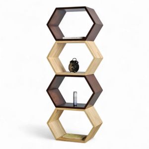 Kệ tổ ong xếp chồng 4 tầng 50x25x128cm gỗ cao su KS68277