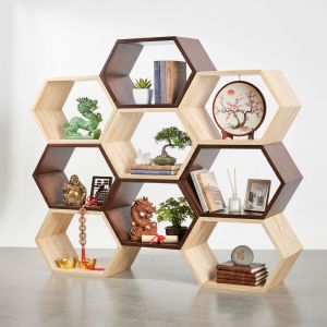 Kệ tổ ong xếp chồng 130x25x112cm gỗ cao su KS68280 Kệ tổ ong xếp chồng 130x25x112cm gỗ cao su KS68280