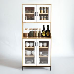 Tủ phòng ăn 80x40x172cm gỗ cao su TPA020