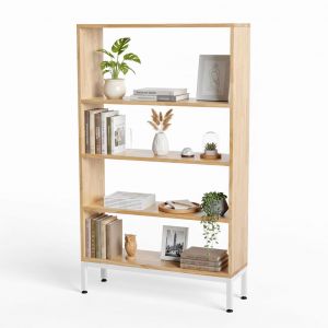 Kệ sách 4 tầng gỗ cao su chân sắt KS68284